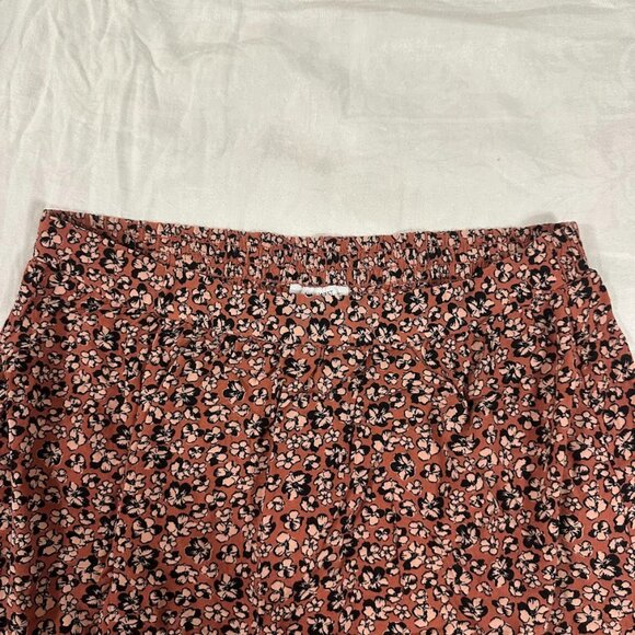 Nine West Orange Lightweight Floral Midi Skirt Size L | Boho, Swing, Cottagecore - Picture 5 of 11